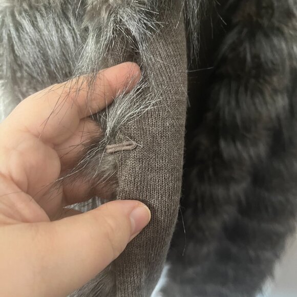 Zara Knitwear Faux Fur Vest Long Feathery Grey Black Women's Medium - Picture 5 of 9